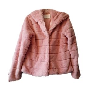 *Ci Sono Faux Fur Pink Coat with Hood